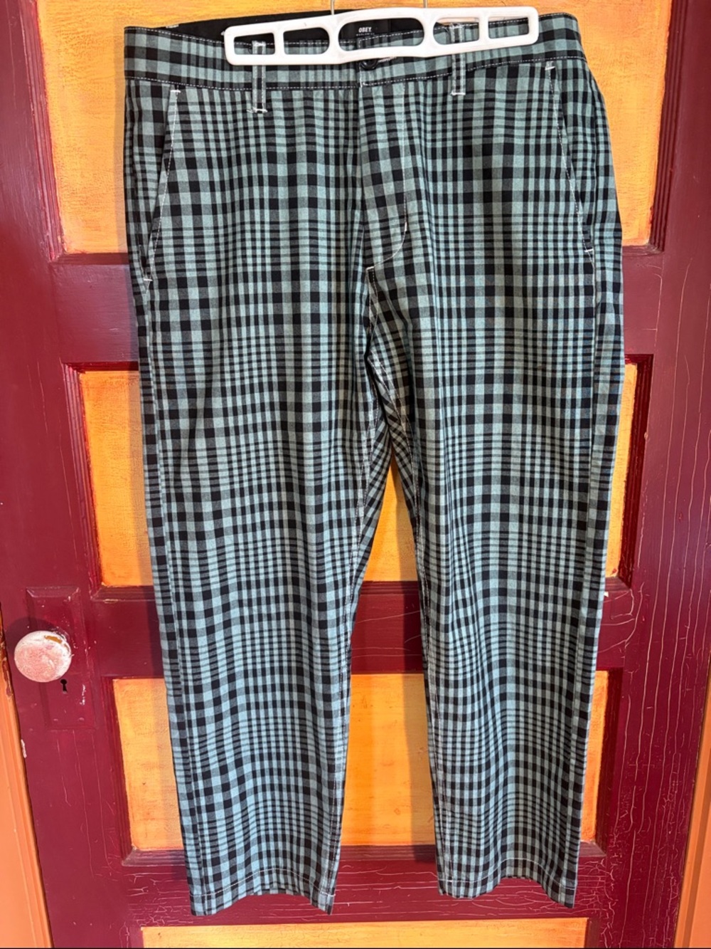 Unisex ObeyBlack & Light Plaid Chinos